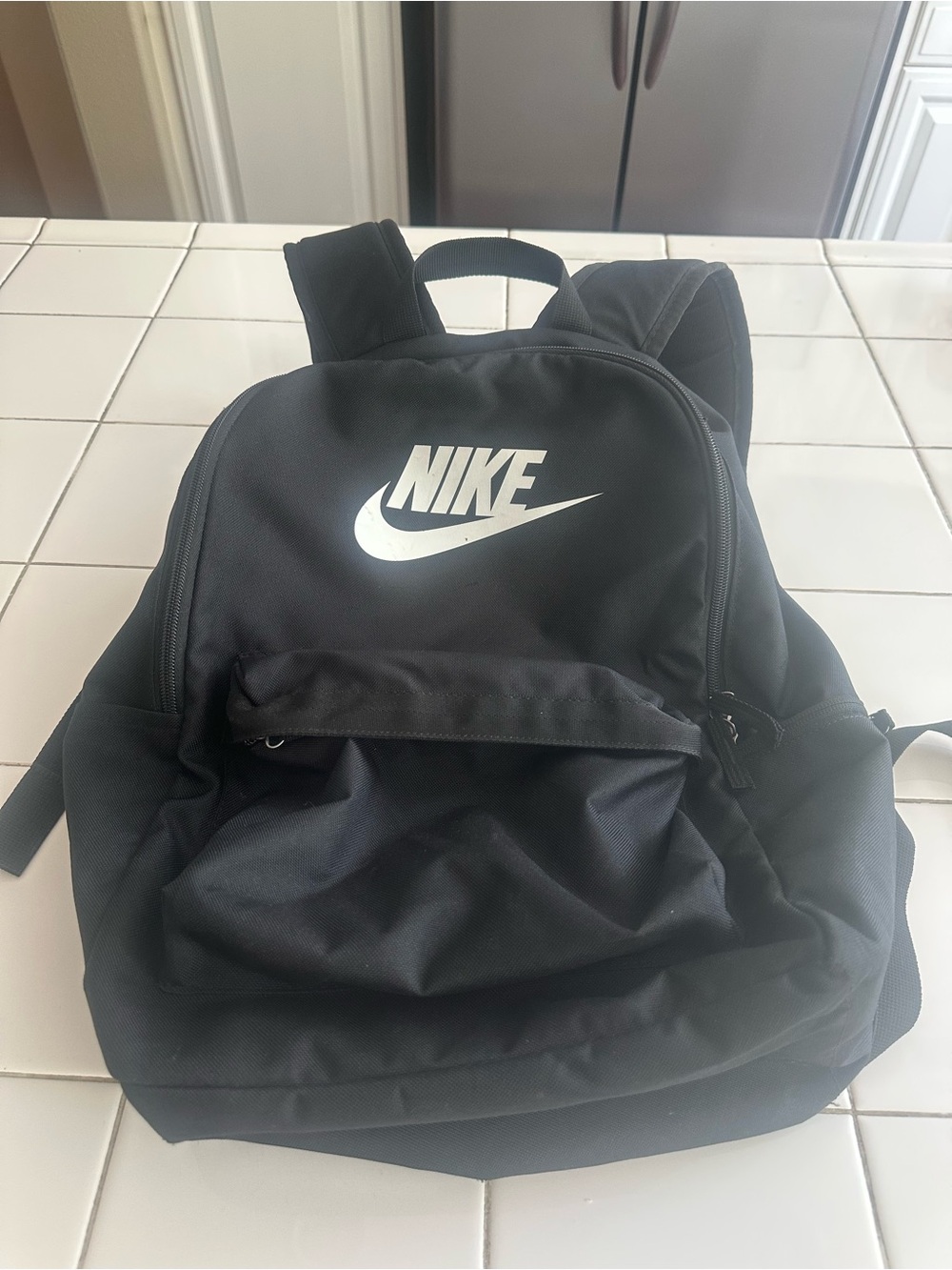 Nike Black Backpack with White Swoosh Logo